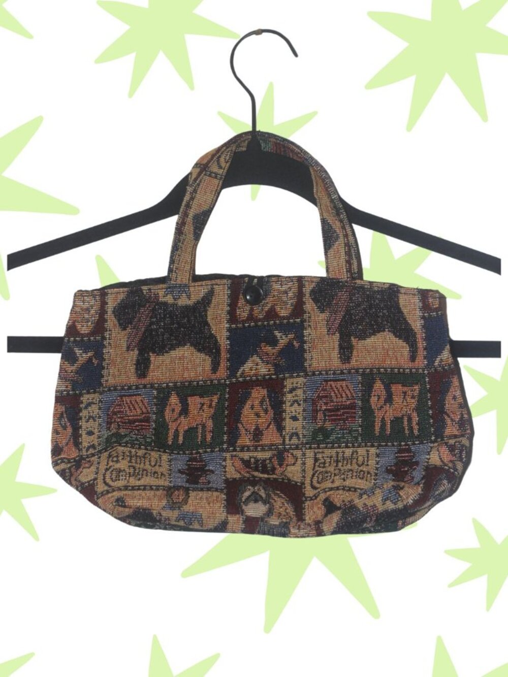Vintage Faithful Companion tapestry handbag